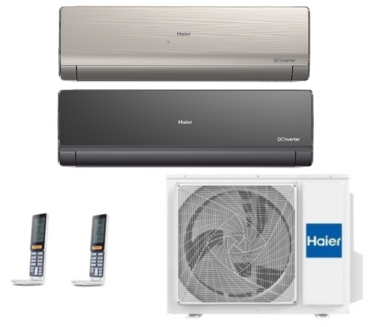 Мульти сплит-система на 2 комнаты Haier Lightera Super Match 2U40S2SM1FA/AS09NS6ERA-G/AS09NS6ERA-B