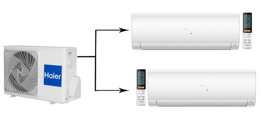 Мульти сплит-система на 2 комнаты Haier Flexis Super Match 2U40S2SM1FA/AS25S2SF1FA-W/AS35S2SF1FA-W