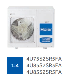 Внешний блок мульти сплит-системы на 4 комнаты Haier Free match 4U85S2SR5FA