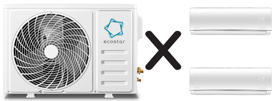 Внешний блок мульти сплит-системы на 2 комнаты ECOSTAR Ray Multi Free Match  KVS-2FM18ST