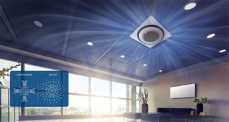 Современный кассетный кондиционер Samsung AC100MN4PKH/EU/AC100MXADNH/EU