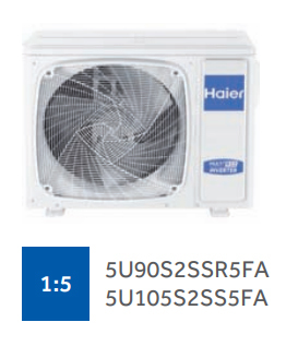 Внешний блок мульти сплит-системы на 5 комнат Haier Free match 5U105S2SS5FA